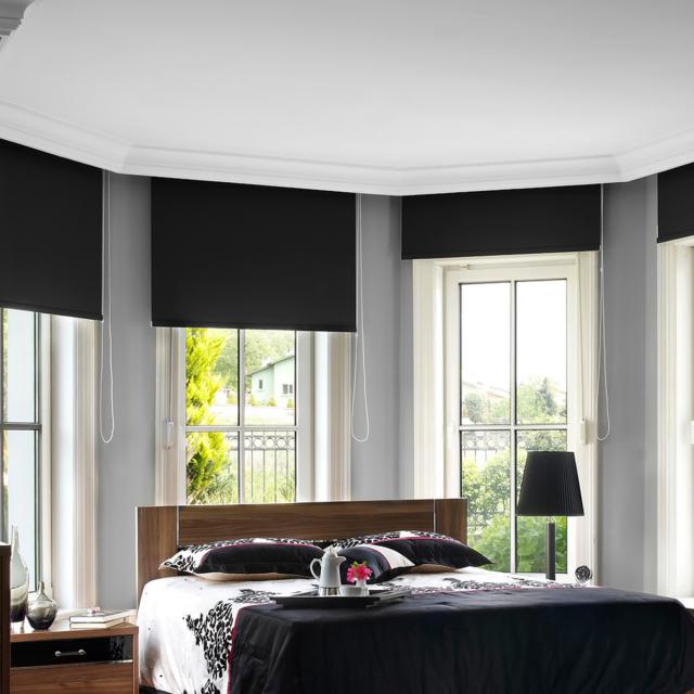 Blackout blinds in a bedroom